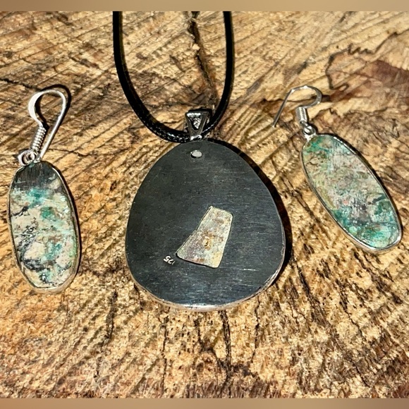 Chrysocolla Pendant & Earrings - Picture 8 of 14